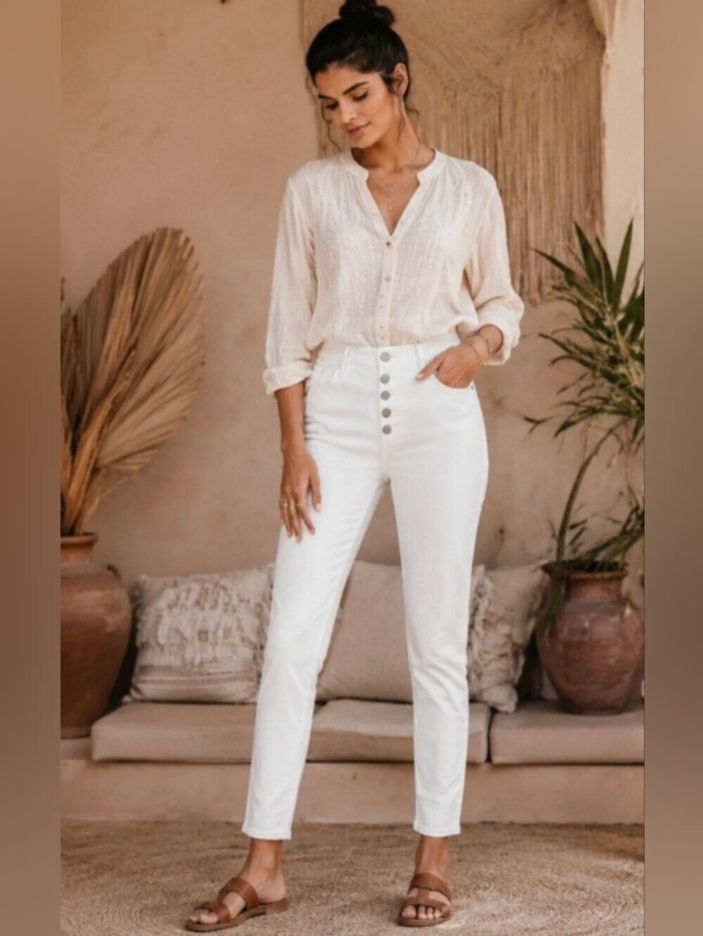 Banana Republic High Rise Sculpt Skinny Jeans White Button Fly sz 28/6 NWT $110